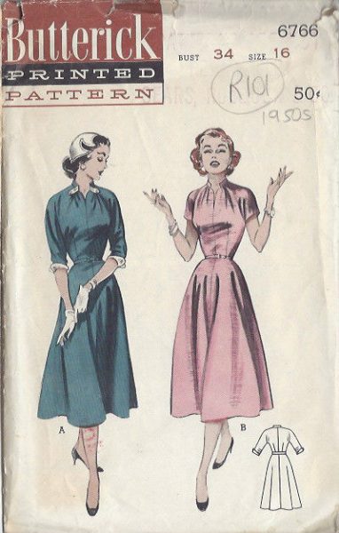 1950s-Vintage-Sewing-Pattern-B34-DRESS-R101-251165065513