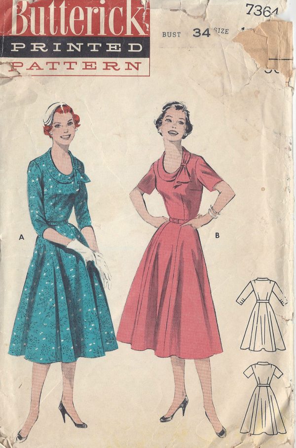 1950s-Vintage-Sewing-Pattern-B34-DRESS-R660-251177279373