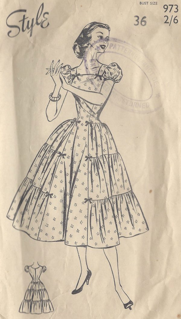 1950s-Vintage-Sewing-Pattern-B36-DRESS-1222-251501853523