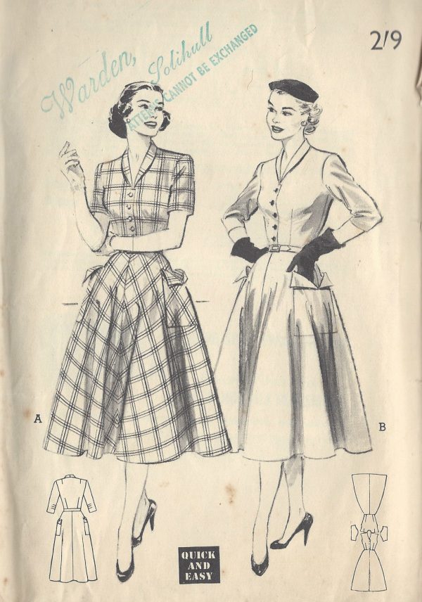 1950s-Vintage-Sewing-Pattern-B36-DRESS-R771-251185454273