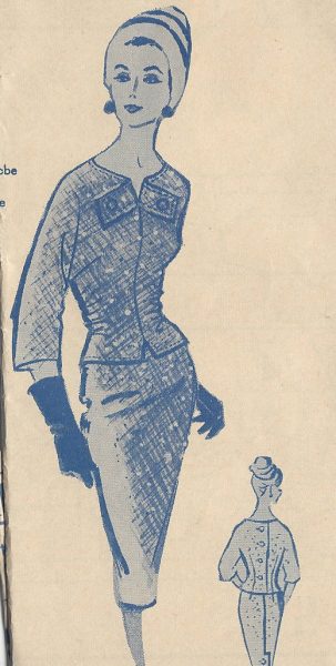 1950s-Vintage-Sewing-Pattern-TWO-PIECE-DRESS-B32-164-By-Modes-Royale-251146772183
