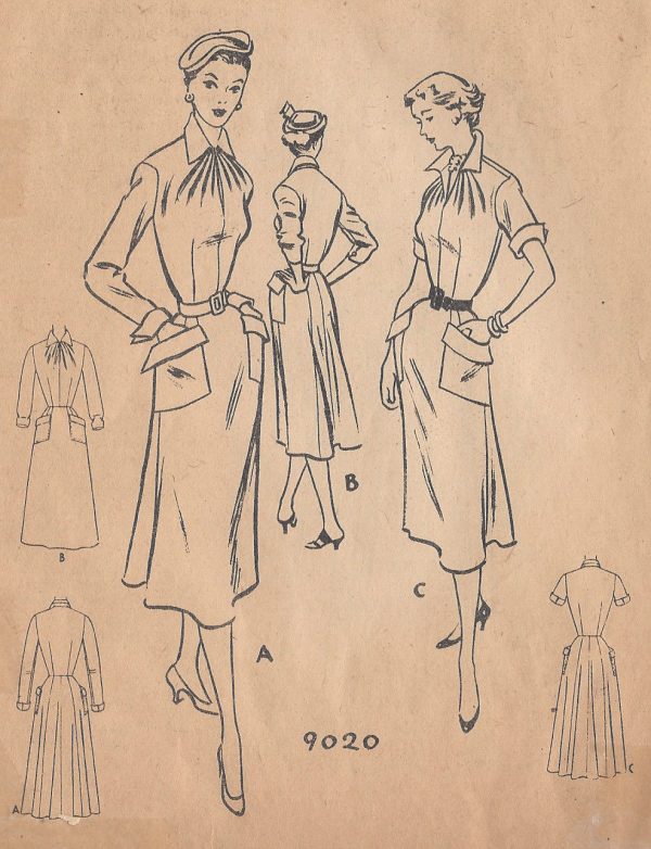 1952-Vintage-Sewing-Pattern-DRESS-B34-R55-251144852293-2