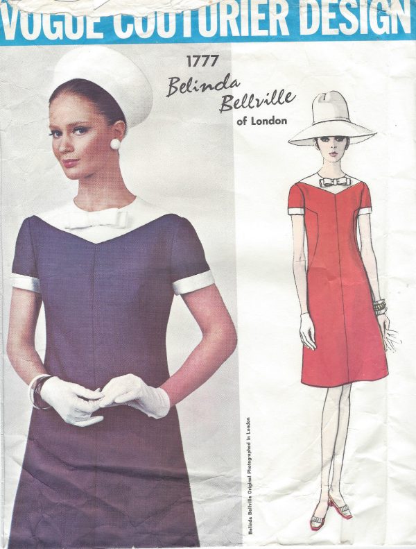1960s-Vintage-VOGUE-Sewing-Pattern-B32-DRESS-1049-Belinda-Bellville-251321507393
