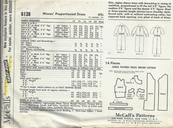 1961-Vintage-Sewing-Pattern-B34-DRESS-1656-252398054713-2