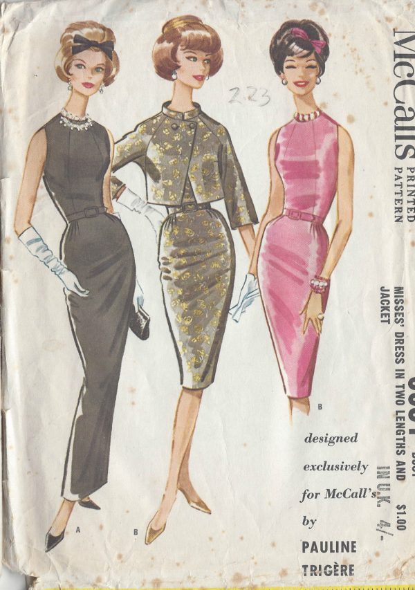 1961-Vintage-Sewing-Pattern-B34-DRESS-JACKET-R710-251174318103