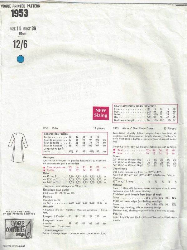 1968-Vintage-VOGUE-Sewing-Pattern-B36-DRESS-1725-By-JO-MATTLI-262601147023-2