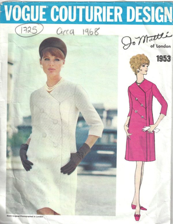 1968-Vintage-VOGUE-Sewing-Pattern-B36-DRESS-1725-By-JO-MATTLI-262601147023