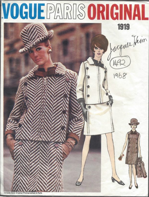 1968-Vintage-VOGUE-Sewing-Pattern-B36-DRESS-JACKET-1492-By-Jacques-Heim-252081963193