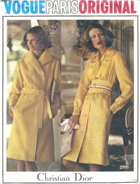 1973-Vintage-VOGUE-Sewing-Pattern-B34-COAT-DRESS-1520-Christian-Dior-252104558483