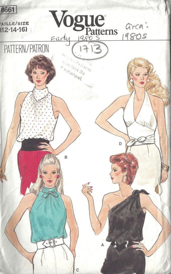 1980s-Vintage-VOGUE-Sewing-Pattern-B34-36-38-TOPS-1713-In-3-Sizes-252484424513