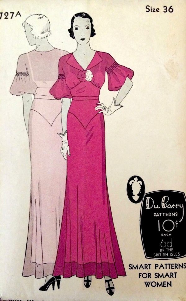 1930s-Vintage-Sewing-Pattern-B36-DRESS-1747-252521107504