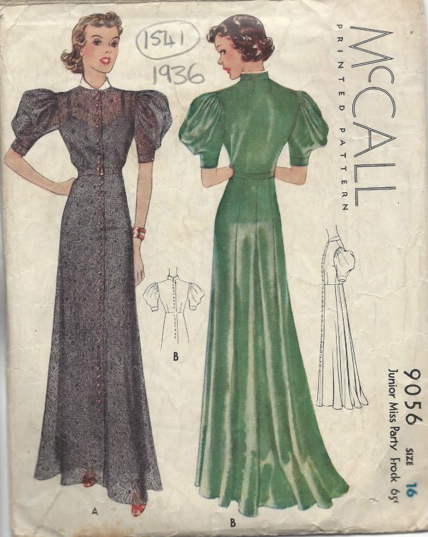 1936-Vintage-Sewing-Pattern-B34-DRESS-1541-262141160494