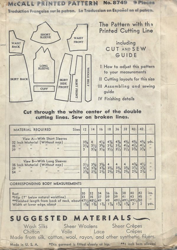 1936-Vintage-Sewing-Pattern-B42-DRESS-1450-261954772784-2