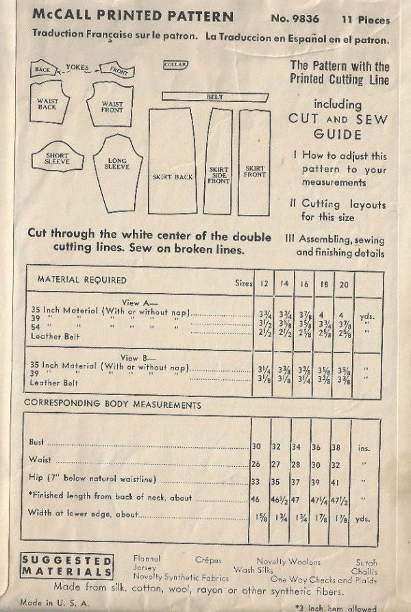 1938-Vintage-Sewing-Pattern-B34-DRESS-1733-262576212804-2