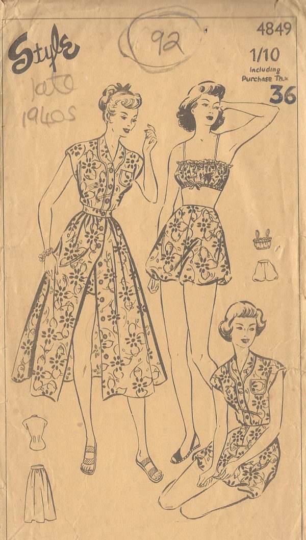 1940s-Vintage-Sewing-Pattern-B36-W30-SHIRT-SKIRT-BRA-KNICKERS-SUN-SUIT-92-251149201234