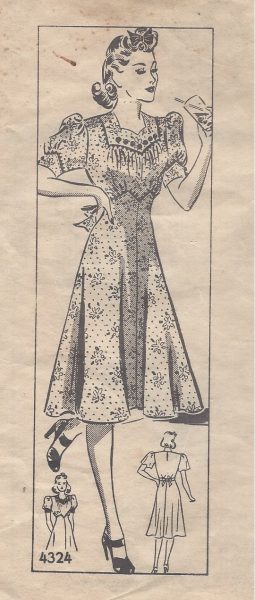 1940s-Vintage-Sewing-Pattern-DRESS-B34-R318-By-ANNE-ADAMS-251143113794