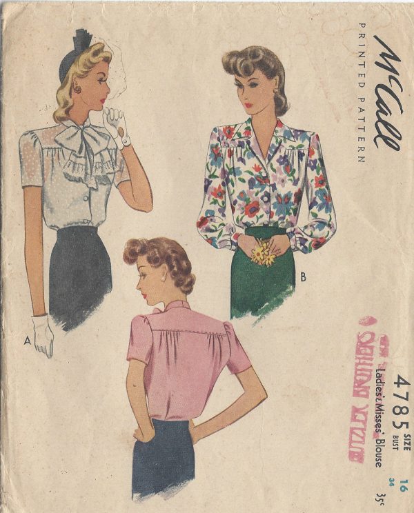1942-Vintage-Sewing-Pattern-B34-BLOUSE-R864-251225736514