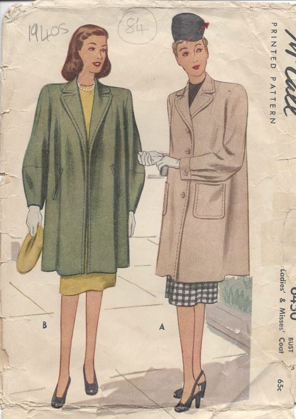 1946-Vintage-Sewing-Pattern-B30-COAT-84-251149218054