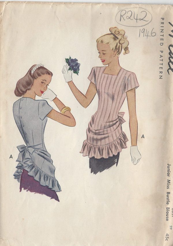 1946-Vintage-Sewing-Pattern-BLOUSE-B29-R242-251161529954