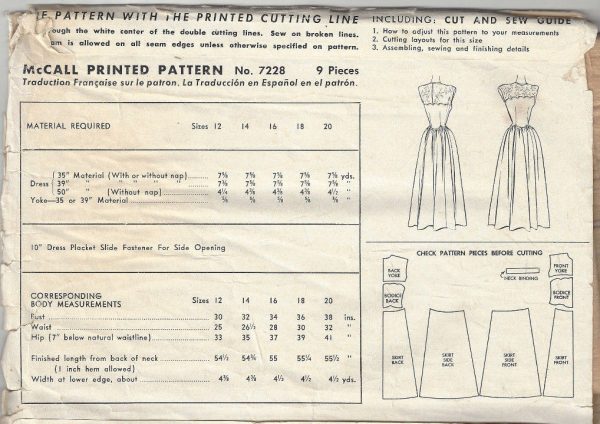1948-Vintage-Sewing-Pattern-B32-EVENING-DRESS-1764-262783276404-3