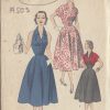 1950s-Vintage-Sewing-Pattern-B34-HALTERNECK-DRESS-BOLERO-R381-251157444554