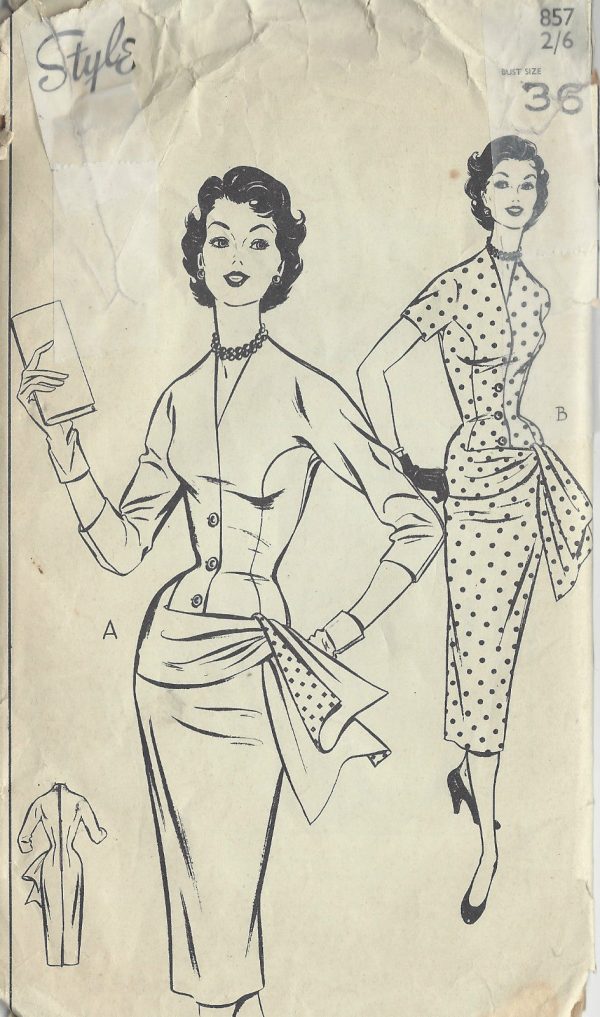 1950s-Vintage-Sewing-Pattern-B36-DRESS-1013-251284610174