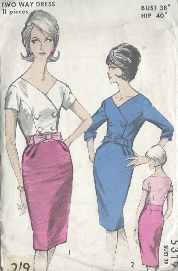 1950s-Vintage-Sewing-Pattern-B38-DRESS-R764-251183498714