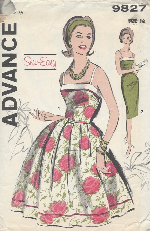 1950s-Vintage-Sewing-Pattern-B38-DRESS-R889-251229077894