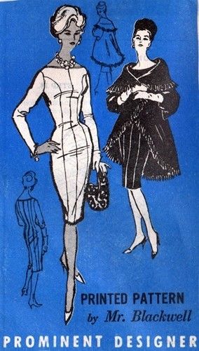 1950s-Vintage-Sewing-Pattern-B38-WIGGLE-DRESS-COAT-R758-By-Mr-Blackwell-261917730484
