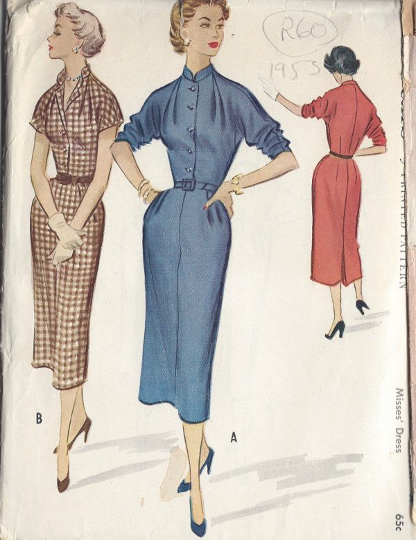 1953-Vintage-Sewing-Pattern-B34-DRESS-R60-251172286604