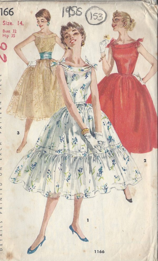 1955-Vintage-Sewing-Pattern-DRESS-B32-153-251147613464
