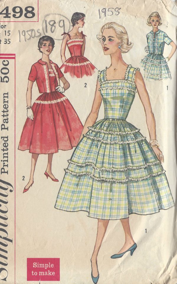 1958-Vintage-Sewing-Pattern-B35-DRESS-JACKET-189-251173279884