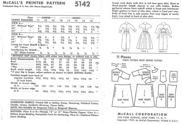 1959-Vintage-Sewing-Pattern-DRESS-B36-122-251147622674-2