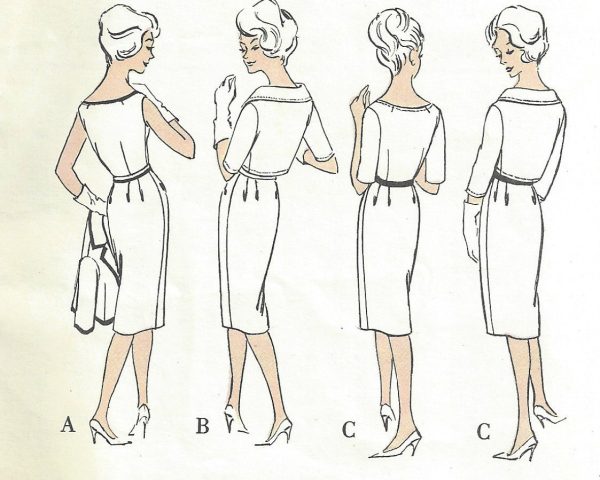 1960-Vintage-VOGUE-Sewing-Pattern-B38-DRESS-BOLERO-JACKET-1555-By-Nina-Ricci-262179779834-3