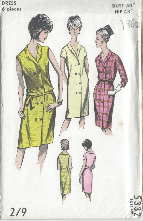 1960s-Vintage-Sewing-Pattern-B40-DRESS-R751-251182397244