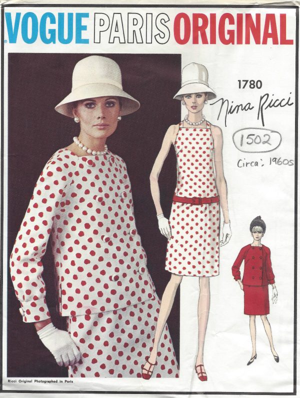 1960s-Vintage-VOGUE-Sewing-Pattern-B34-DRESS-JACKET-1502-By-Nina-Ricci-262042906294