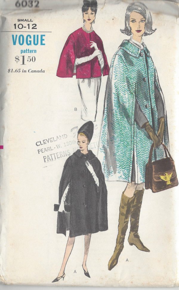 1960s-Vintage-VOGUE-Sewing-Pattern-CAPE-B32-32-R615-251150089724