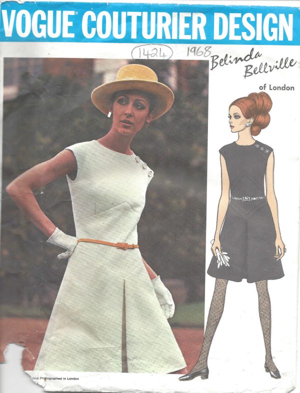 1968-Vintage-VOGUE-Sewing-Pattern-B31-12-DRESS-1424-Belinda-Bellville-261940470564