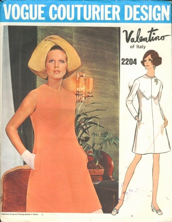1969-Vintage-VOGUE-Sewing-Pattern-DRESS-B32-12-1720-Valentino-262565922374