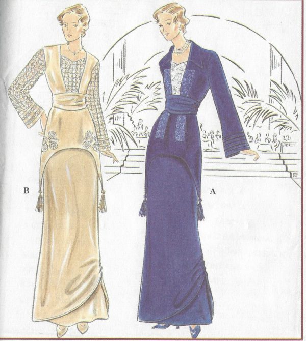 1900s-Edwardian-Vintage-Sewing-Pattern-TWO-PIECE-DRESS-B34-36-38-R774-251559168285