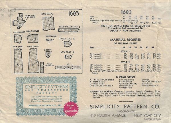 1930s-Vintage-Sewing-Pattern-B34-DRESS-1677-262513091505-2