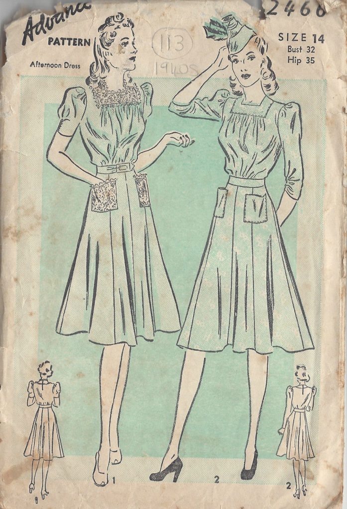 1940s Vintage Sewing Pattern B32 Evening And Day Dress And Blouse R738 The Vintage Pattern Shop