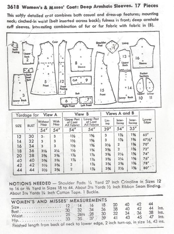 1940s-Vintage-Sewing-Pattern-B36-COAT-194-251173302865-3