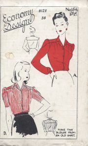 1940s Blouse Pattern produced by The Vintage Pattern Shop