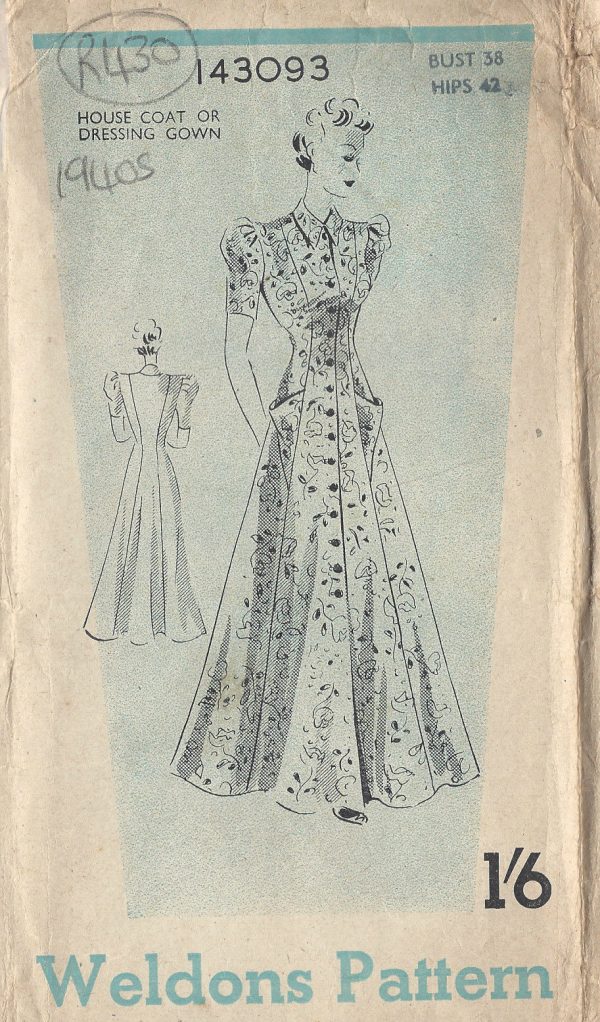 1940s-Vintage-Sewing-Pattern-B38-HOUSECOATDRESSING-GOWN-R430-251142599245