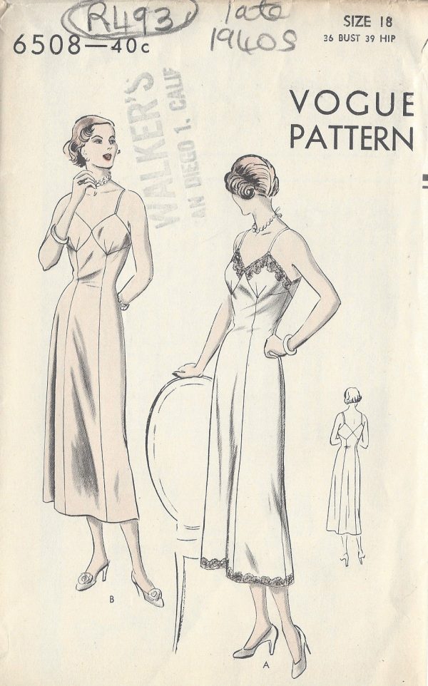 1940s-Vintage-VOGUE-Sewing-Pattern-B36-SLIP-R493-251151086625