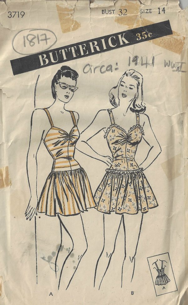 1941-WW11-Vintage-Sewing-Pattern-B32-BALLERINA-BATHING-SUIT-1817-252880100825