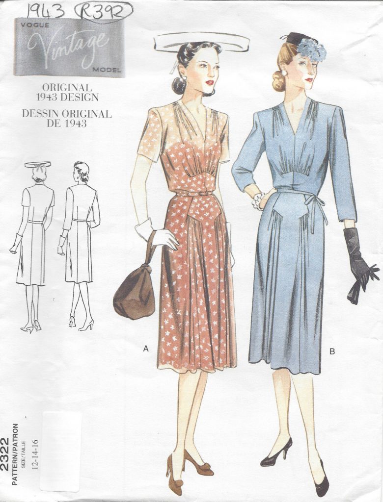 1940s Dress Patterns available from The Vintage Pattern Shop