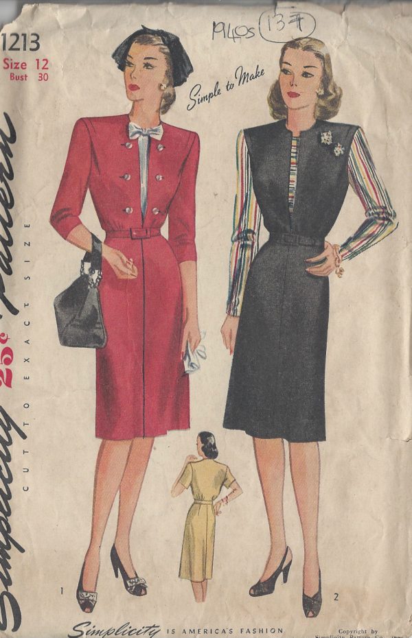 1944-Vintage-Sewing-Pattern-B30-DRESS-137-251173724215