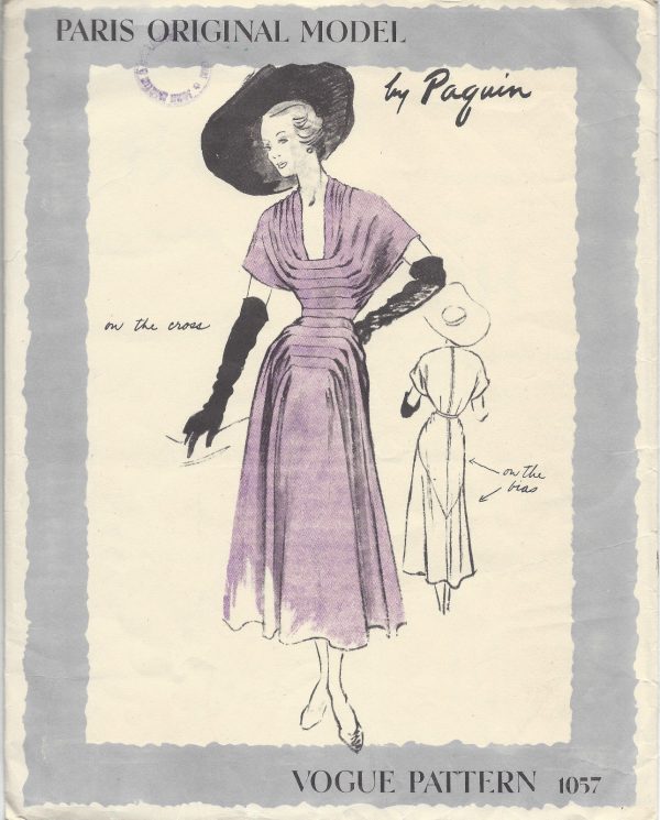 1949-Vintage-VOGUE-Sewing-Pattern-DRESS-B32-1262-By-Paquin-261498354115